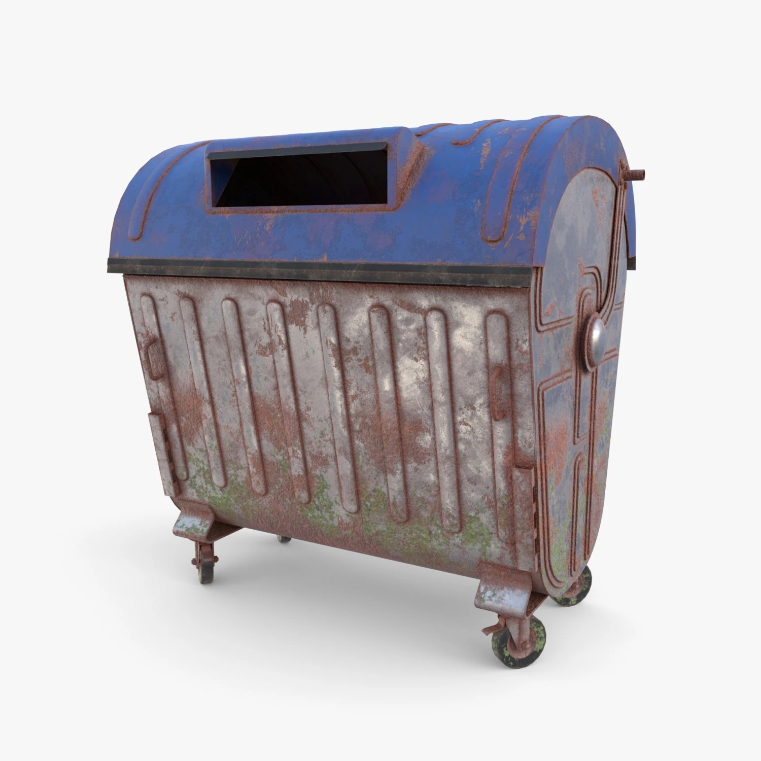 Dumpster v6 weathered 3D Model .c4d .max .obj .3ds .fbx .stl .blend 