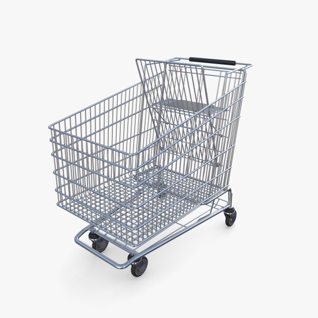 Shopping cart v5 3D Модель .c4d .max .obj .3ds .fbx .stl .blend 