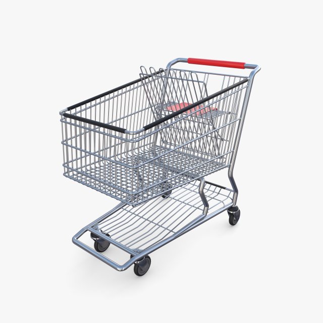 Shopping cart v6 3D Model .c4d .max .obj .3ds .fbx .lwo .lw .lws