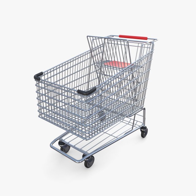 Shopping cart v8 3D Model .c4d .max .obj .3ds .fbx .stl .blend 