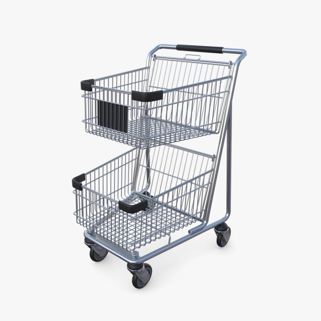 Shopping cart v9 3D Model .c4d .max .obj .3ds .fbx .lwo .lw .lws