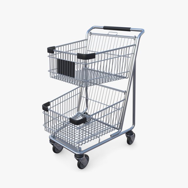 Shopping cart v9 3D Model .c4d .max .obj .3ds .fbx .stl .blend 
