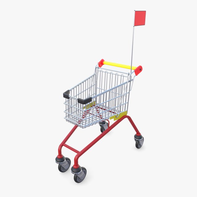 Kid shopping cart v1 3D Model .c4d .max .obj .3ds .fbx .lwo .lw .lws