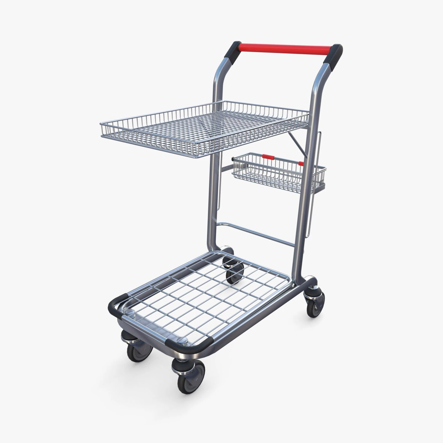Shopping cart v10 3D Model .c4d .max .obj .3ds .fbx .stl .blend