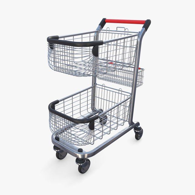 Shopping cart v11 3D Model .c4d .max .obj .3ds .fbx .lwo .lw .lws