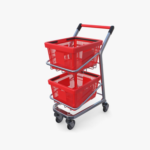 Shopping cart v12 3D Model .c4d .max .obj .3ds .fbx .lwo .lw .lws