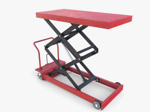Scissor Lift Table Red 3D मॉडल