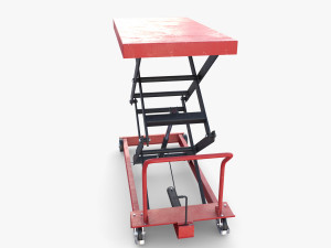 Scissor Lift Table Red 3D मॉडल