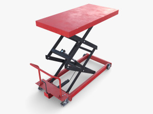 Scissor Lift Table Red 3D मॉडल