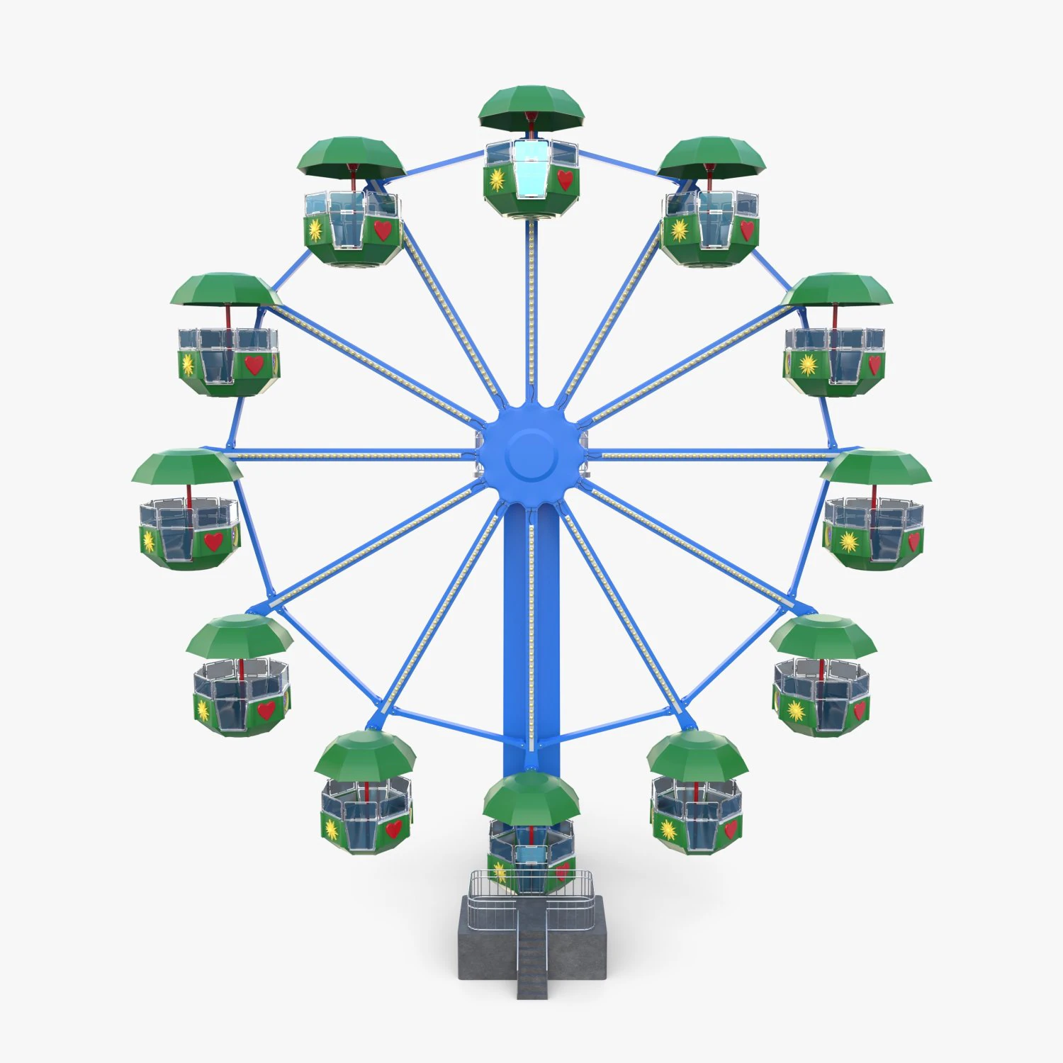 Animated ferris wheel v2 3D Model .c4d .max .obj .3ds .fbx .stl .blend 