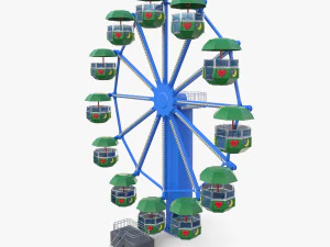 Animated ferris wheel v2 3D Model