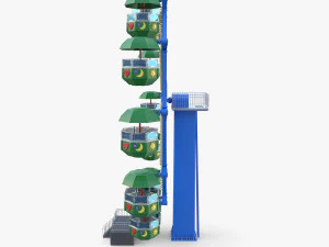 Animated ferris wheel v2 3D Model