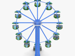 Animated ferris wheel v2 3D Model