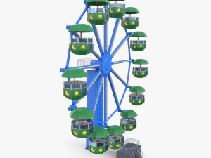 Animated ferris wheel v2 3D Model