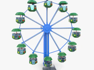 Animated ferris wheel v2 3D Model