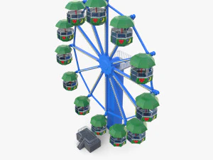 Animated ferris wheel v2 3D Model