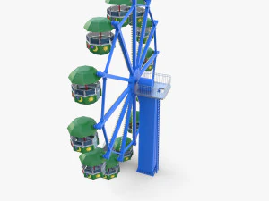 Animated ferris wheel v2 3D Model