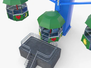 Animated ferris wheel v2 3D Model