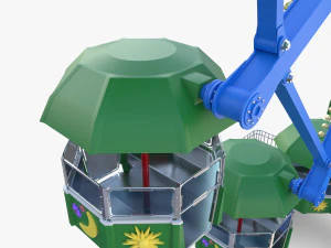Animated ferris wheel v2 3D Model
