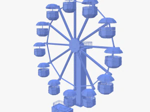 Animated ferris wheel v2 3D Model
