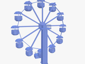 Animated ferris wheel v2 3D Model