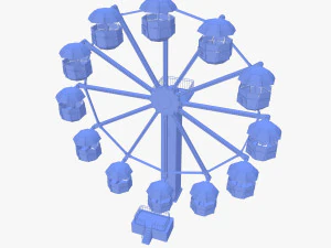 Animated ferris wheel v2 3D Model