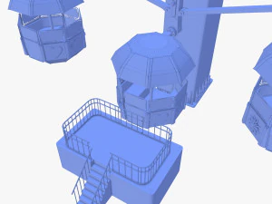 Animated ferris wheel v2 3D Model