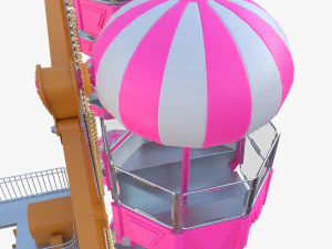 Animated ferris wheel v3 3D Model