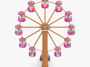 Animated ferris wheel v3 3D Model