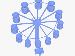 Animated ferris wheel v3 3D Model
