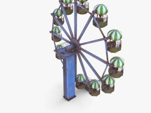 Animated ferris wheel v4 Model 3D