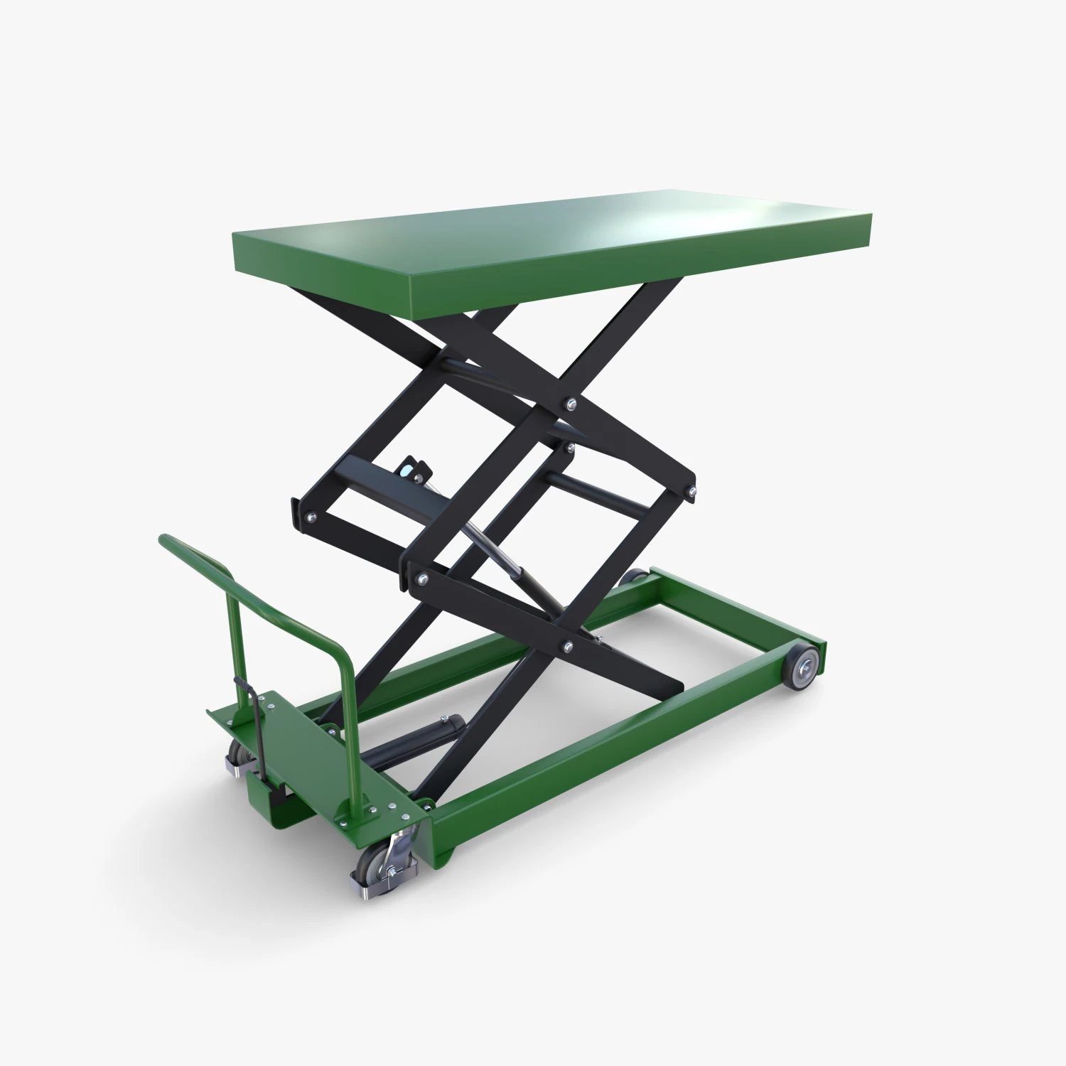 Animated Scissor Lift Table Green 3D Model .c4d .max .obj .3ds .fbx .stl .blend 