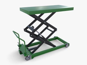 Animated Scissor Lift Table Green 3D Model