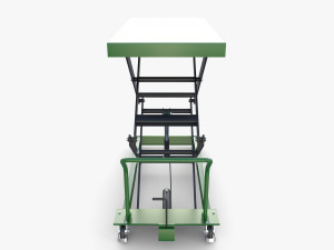 Animated Scissor Lift Table Green 3D Model