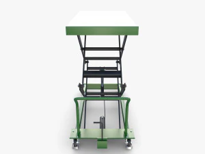 Animated Scissor Lift Table Green 3D Model
