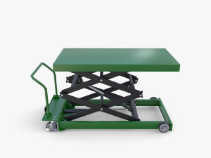Animated Scissor Lift Table Green 3D Model