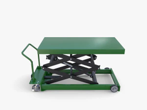 Animated Scissor Lift Table Green 3D Model