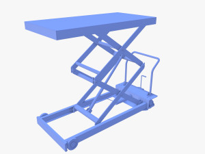 Animated Scissor Lift Table Green 3D Model