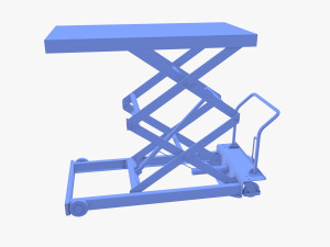 Animated Scissor Lift Table Green 3D Model