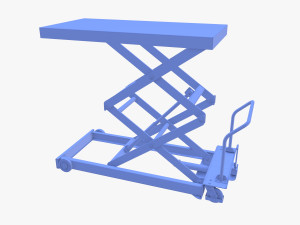 Animated Scissor Lift Table Green 3D Model
