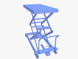 Animated Scissor Lift Table Green 3D Model