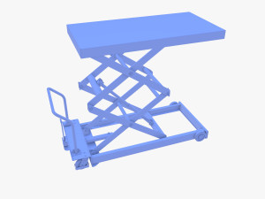 Animated Scissor Lift Table Green 3D Model