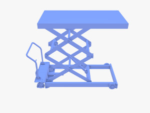 Animated Scissor Lift Table Green 3D Model