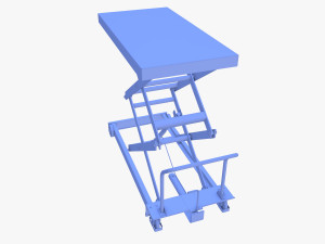 Animated Scissor Lift Table Green 3D Model