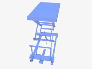 Animated Scissor Lift Table Green 3D Model
