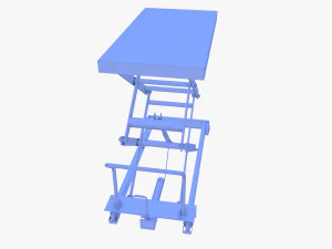 Animated Scissor Lift Table Green 3D Model