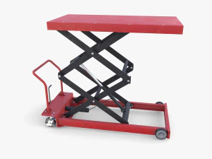 Animated Scissor Lift Table Red 3D Model