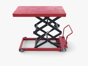 Animated Scissor Lift Table Red 3D Model