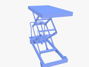 Animated Scissor Lift Table Red 3D Model
