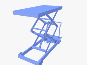 Animated Scissor Lift Table Red 3D Model